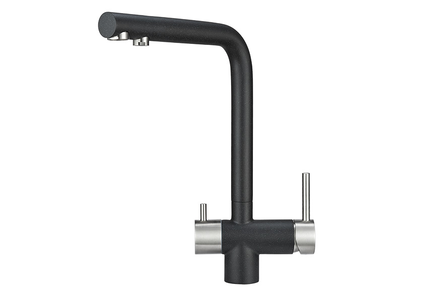 2305, ЧЕРНЫЙ Смеситель для кухни однорыч., с подкл. для питьевой воды GRANULA