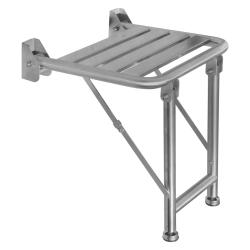 Сиденье для душа с двумя ножками для дополнительной опоры из нержавеющей стали матовой, шт