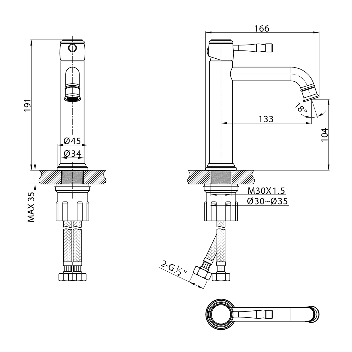 Смеситель Pushkin LMF-8612B-C для раковины