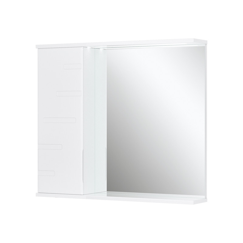 Зеркало-шкаф Joli 80, с LED подсветкой, левый, белый, VOLNA