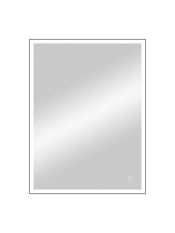 Зеркало "Solid Black LED" 600х800, реверсивное крепление 