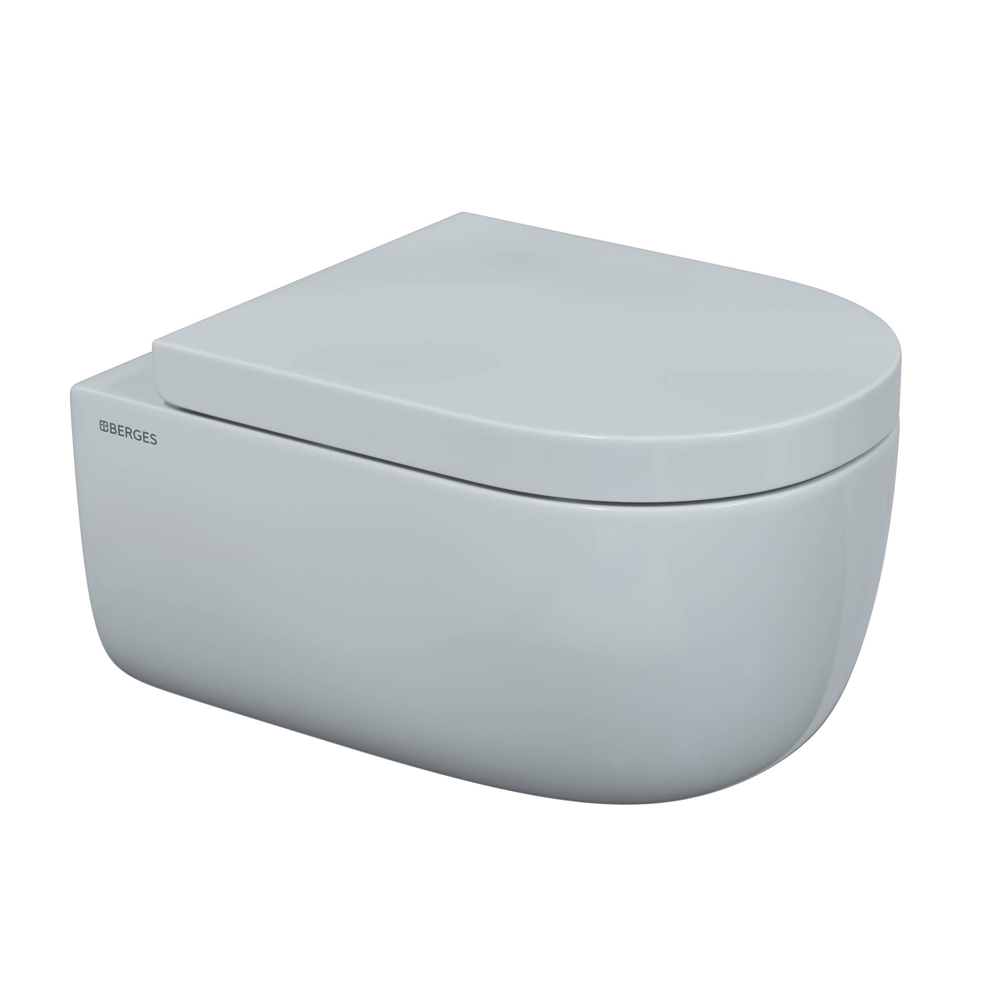 Унитаз подвесной EGO XL, сиденье дюропласт Toma SO, микролифт, быстросъем, белый, BERGES