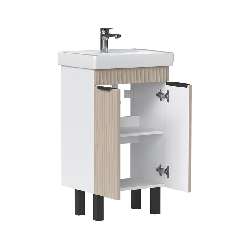 Тумба Lotti 50, напольная 2 дв., латте (под раковину Тигода 50), VOLNA