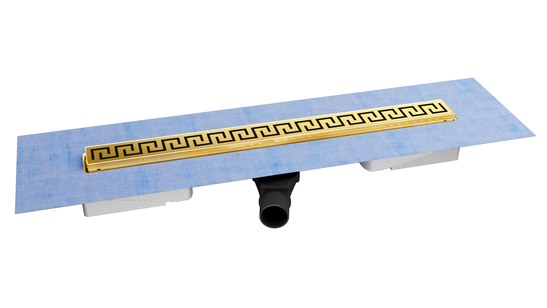 Желоб водосток В1 ANTIK 700, золото глянец, S-сифон D50 H60 боковой, BERGES