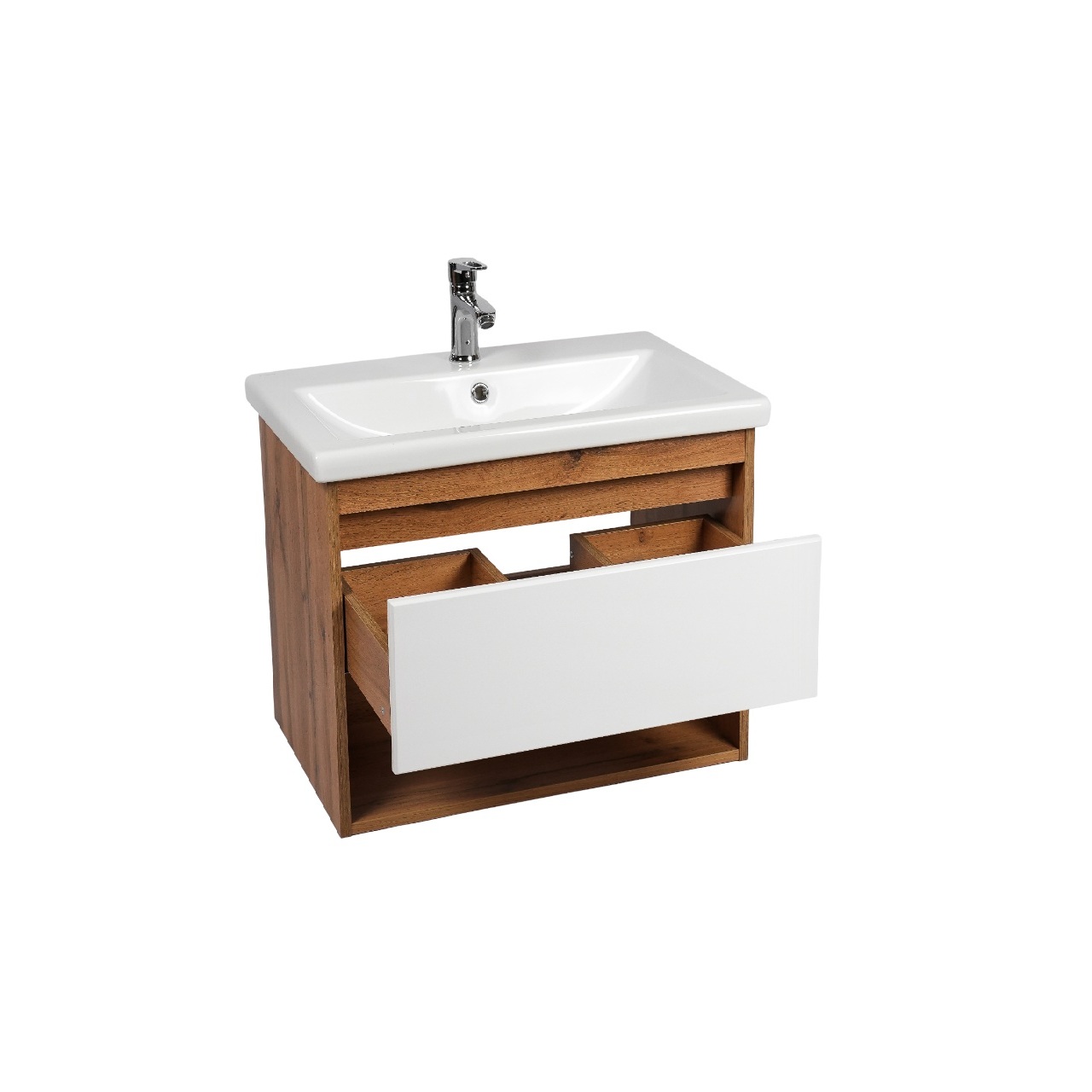 Тумба под раковину VIANT БОСТОН 60 подвесная дуб вотан/белый (VBOS60CO-T1YP)