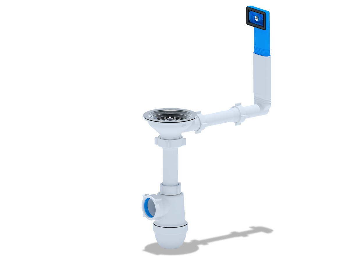 Сифон АНИ 3 1/2"*40с прямоуг.верт.корпусом, ANI PLAST