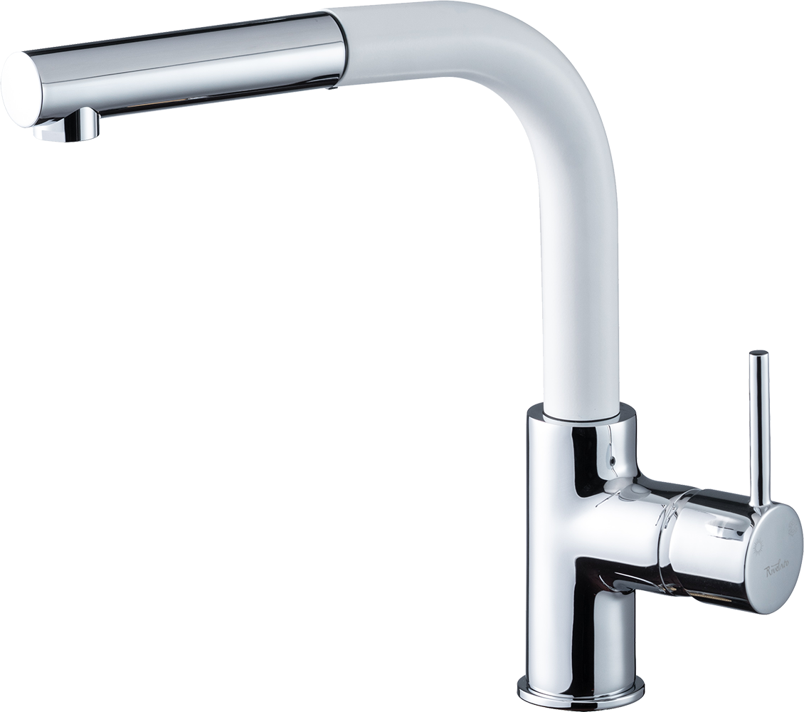 Смеситель для кухни RIVELATO Ledro с выдвижной лейкой иней хром (9022201 brina cromo)