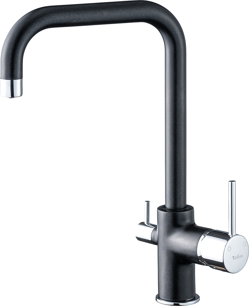 Смеситель для кухни RIVELATO Tovel с краном питьевой воды антрацит хром (9025208 antracite cromo)