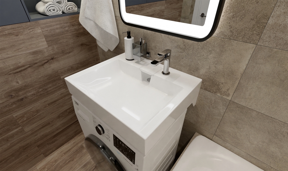 Раковина VALLERI Оливер 500 на стиральную машину белый (Вн Крв758) 4610119207953