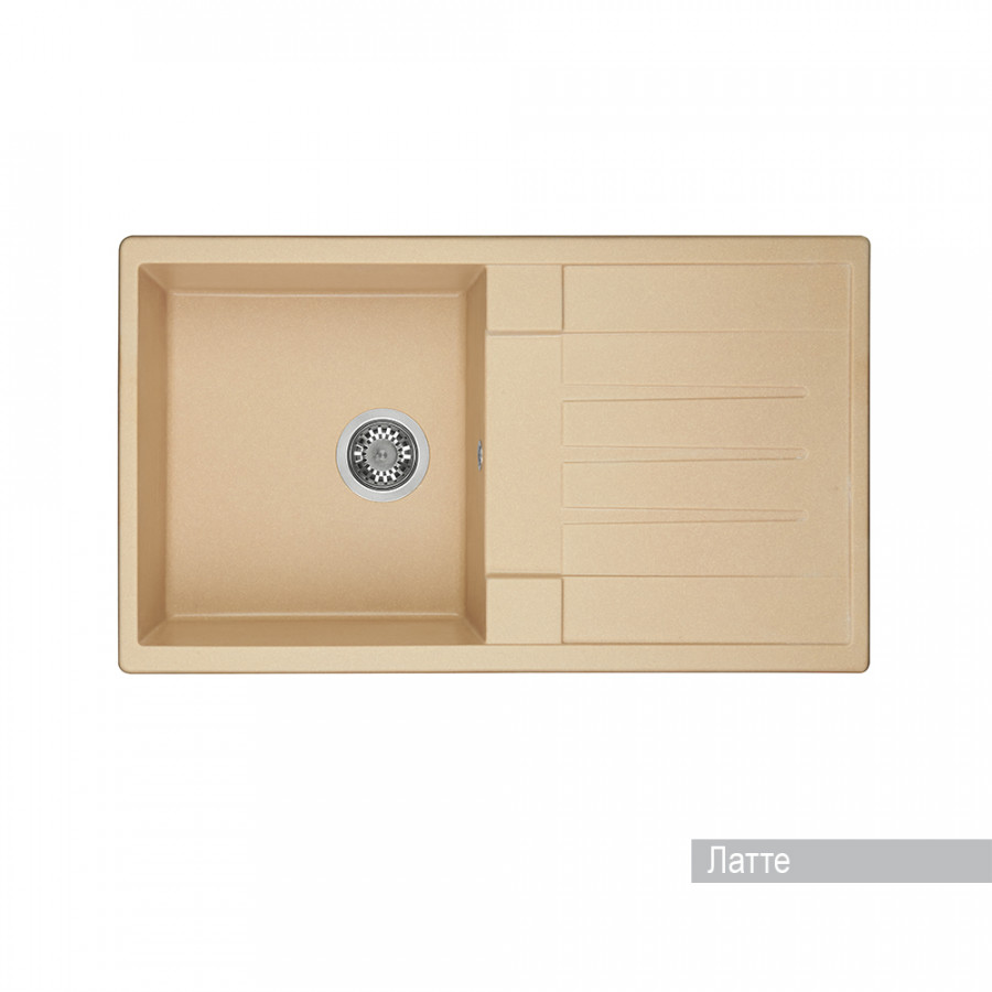 Мойка для кухни  Верона 855x500x210 мм, прямоуг. с крылом, латте