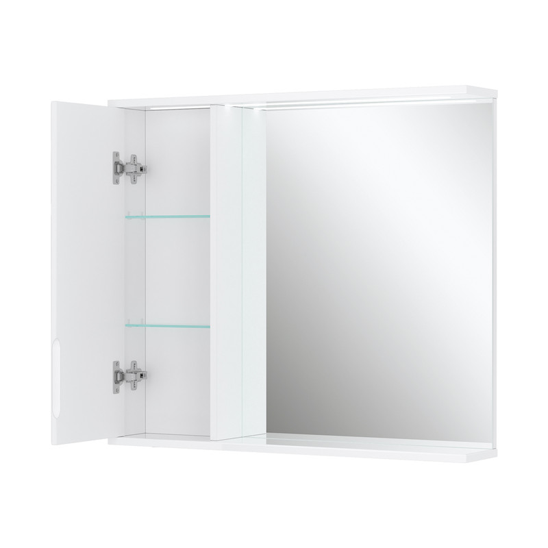 Зеркало-шкаф Joli 80, с LED подсветкой, левый, белый, VOLNA