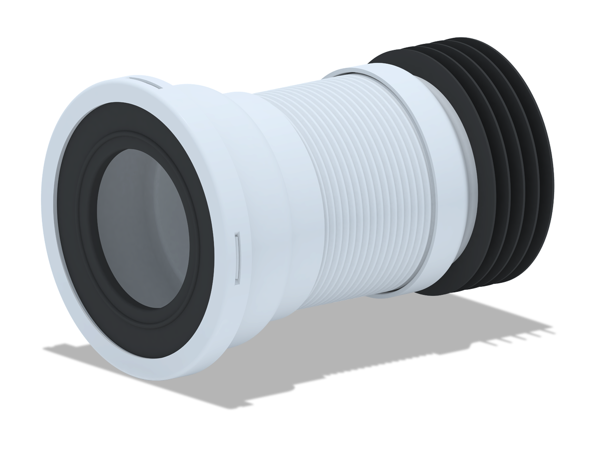 Удлинитель гибкий для унитаза АНИ Пласт K918 с металлической спиралью выпуск 110 мм 220-420 мм