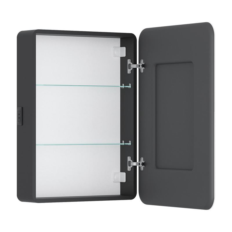 Зеркальный шкаф EQUIL Eltoro LED 60 правый черный софт