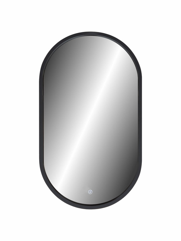 Зеркало Prime Black Led 450x800 с сенсором, холодная подстветка, рама МДФ