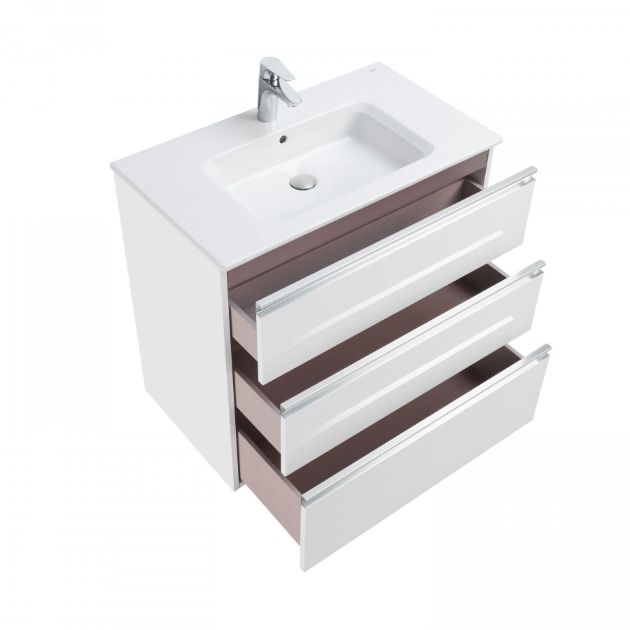 GAP Тумба под раковину GAP 80, белый глянец, 3 ящ., ROCA