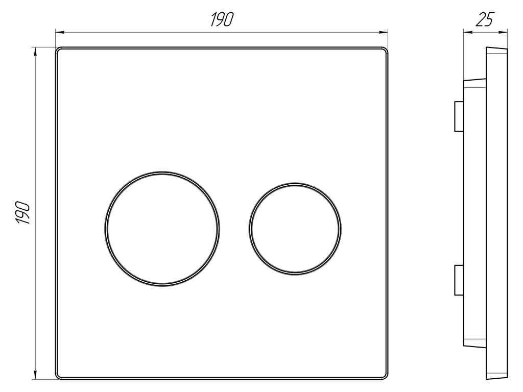 Система скрытой установки унитаза АНИ Пласт Компакт WCP1310 1350х370х225 мм с круглой клавишей хром глянец