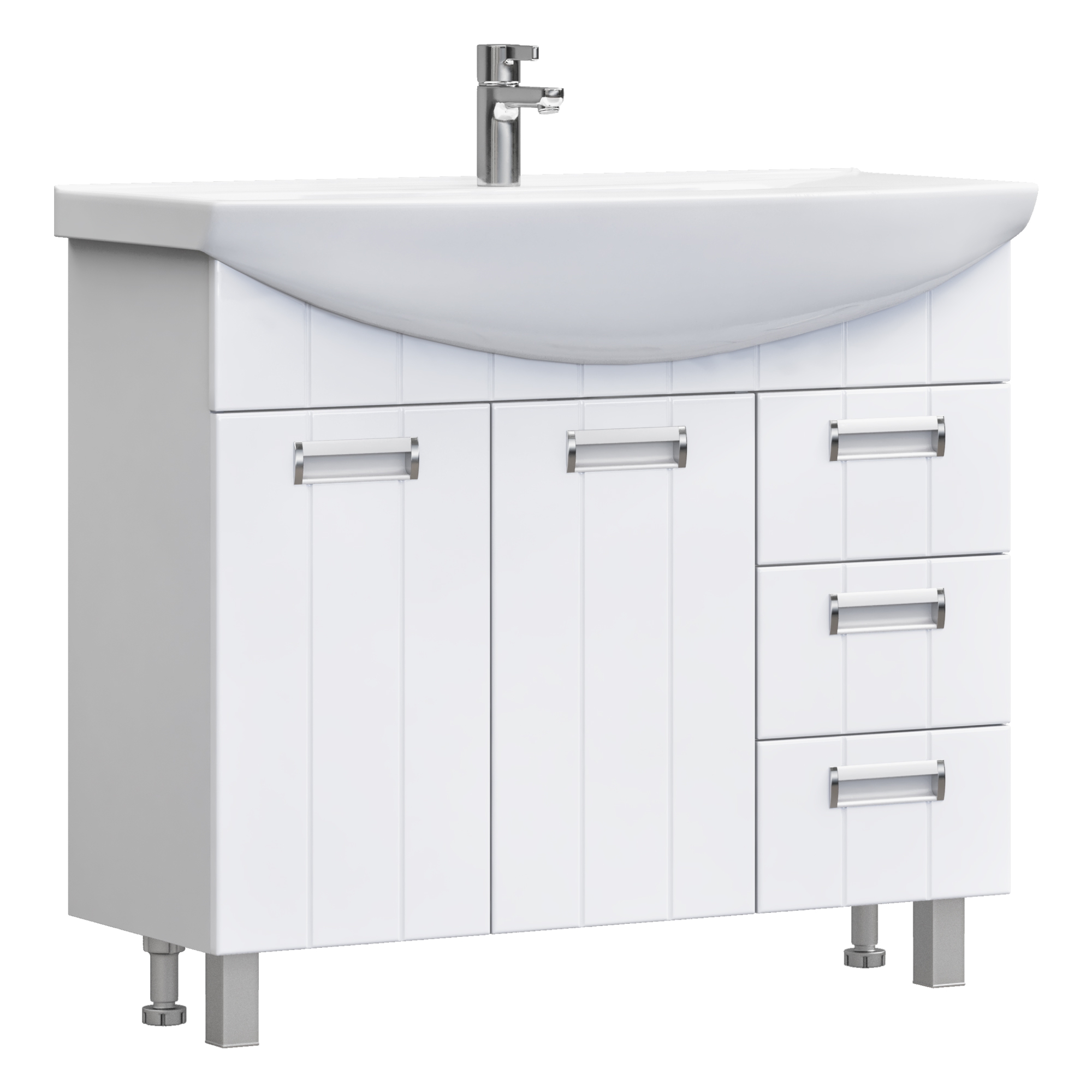 Тумба Diana 105 напольная, 2 двери, 3 ящика (раковина Стиль 105) VIGO