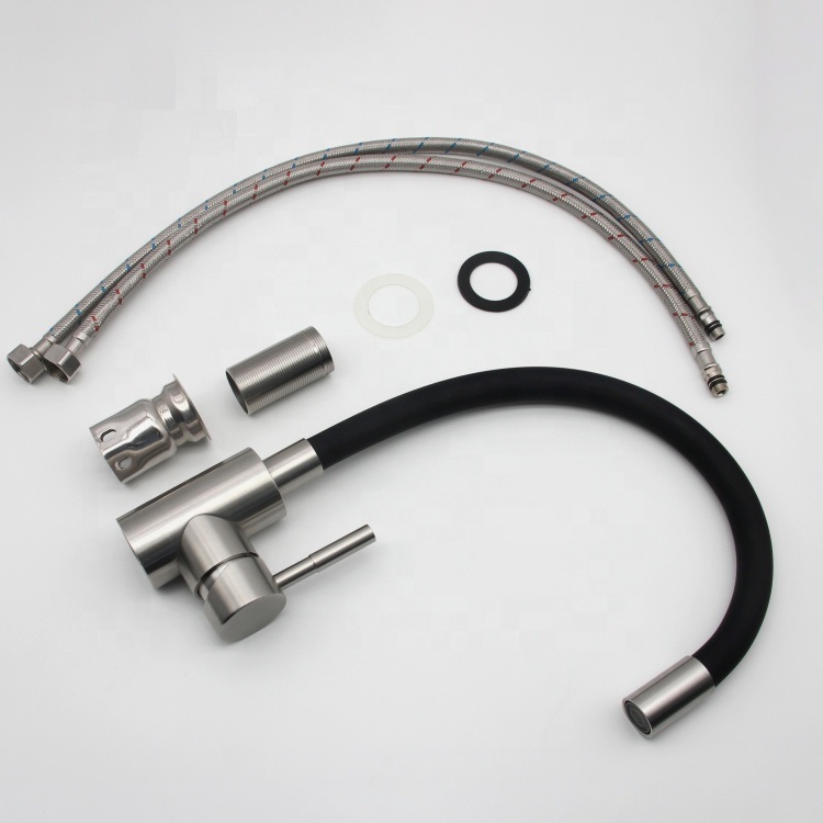 Смеситель для кухни TSARSBERG TSB-114-W003 гибкий излив БЕЛЫЙ тип См-МОЦБА