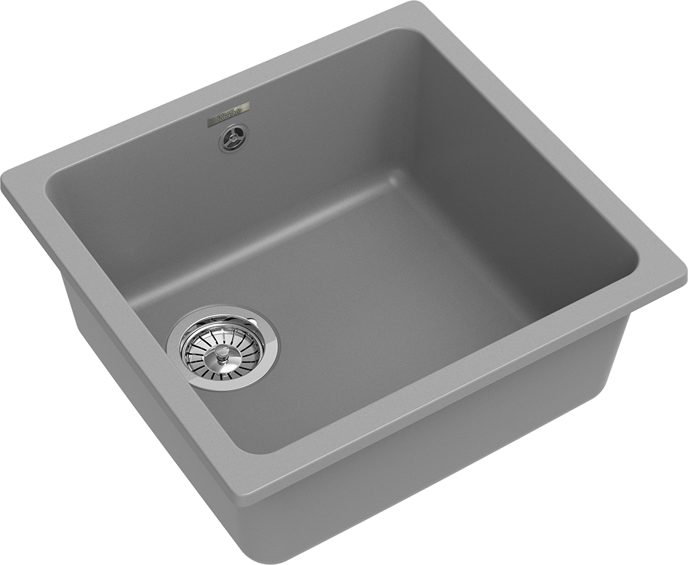 RIVELATO Мойка BERKANA 45 подст.монтаж 1-чаш 485*455 grigio metallizzato арт.