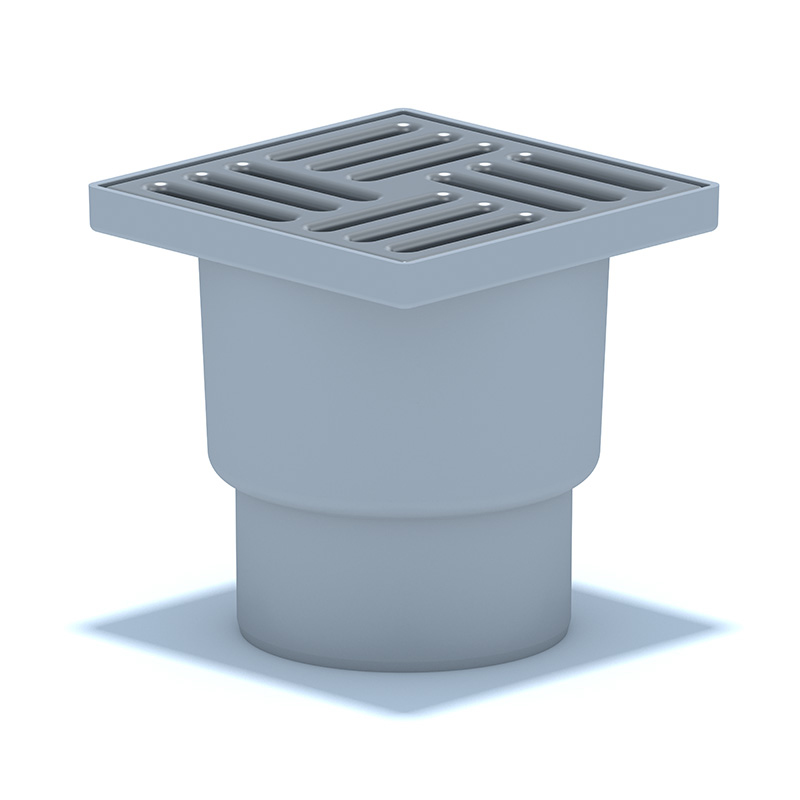 Трап вер.вып.110 н/рег.с решеткой из нержавеющей стали 15x15, ANI PLAST