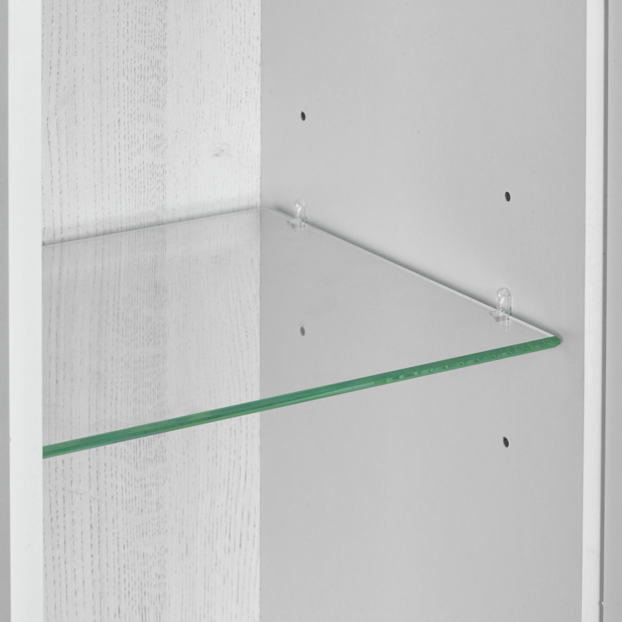 Шкаф САКУРА 35, подвесной, правый, ольха наварра, белый глянец