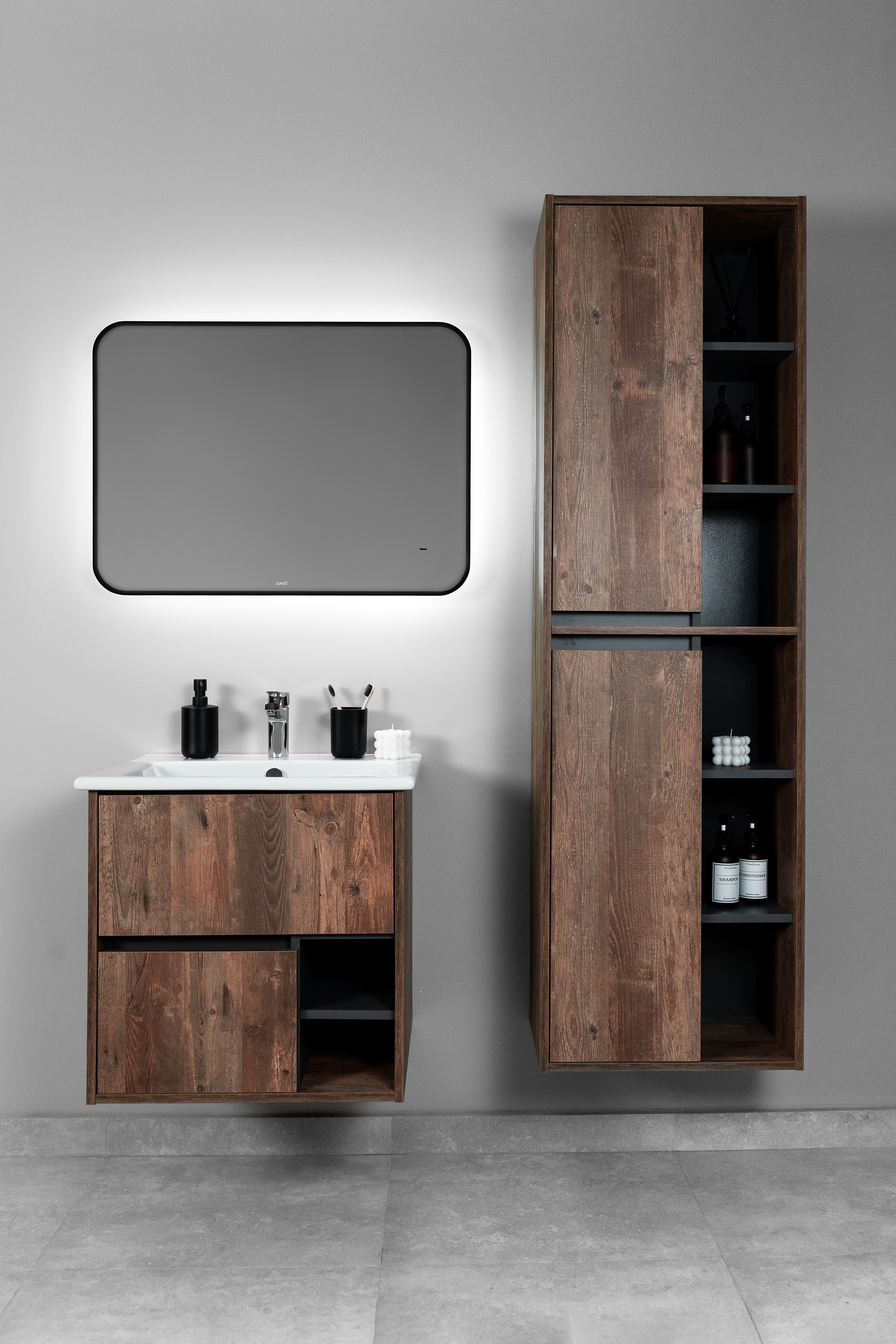 Шкаф-пенал VIANT ЛЮКСЕМБУРГ 50 подвесной  дерево (VLUX500D-PENP)