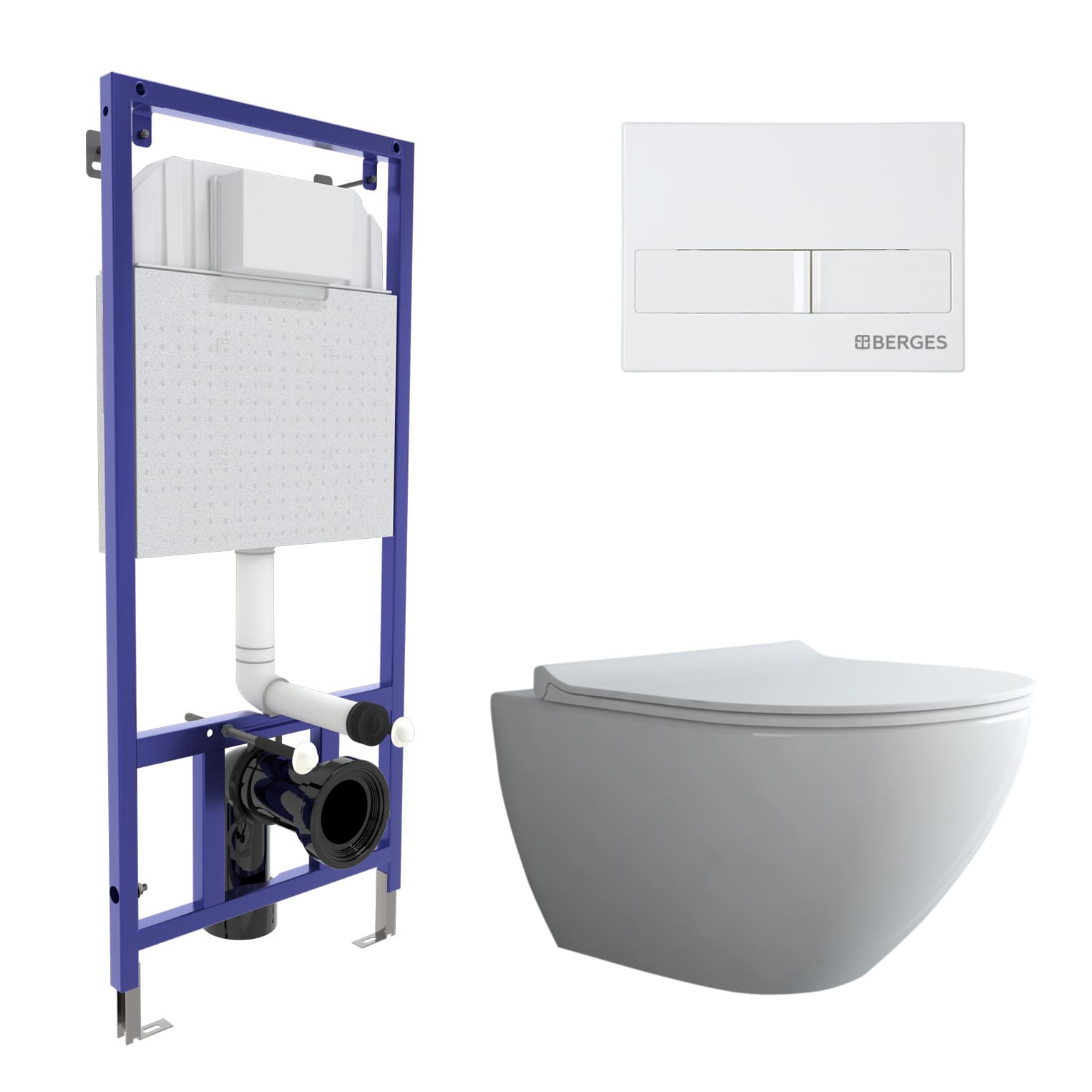 Комплект: инсталляция NOVUM, кнопка L1, унитаз PUMA Rimless 51 см, сиденье дюропласт Toma Slim SO, B