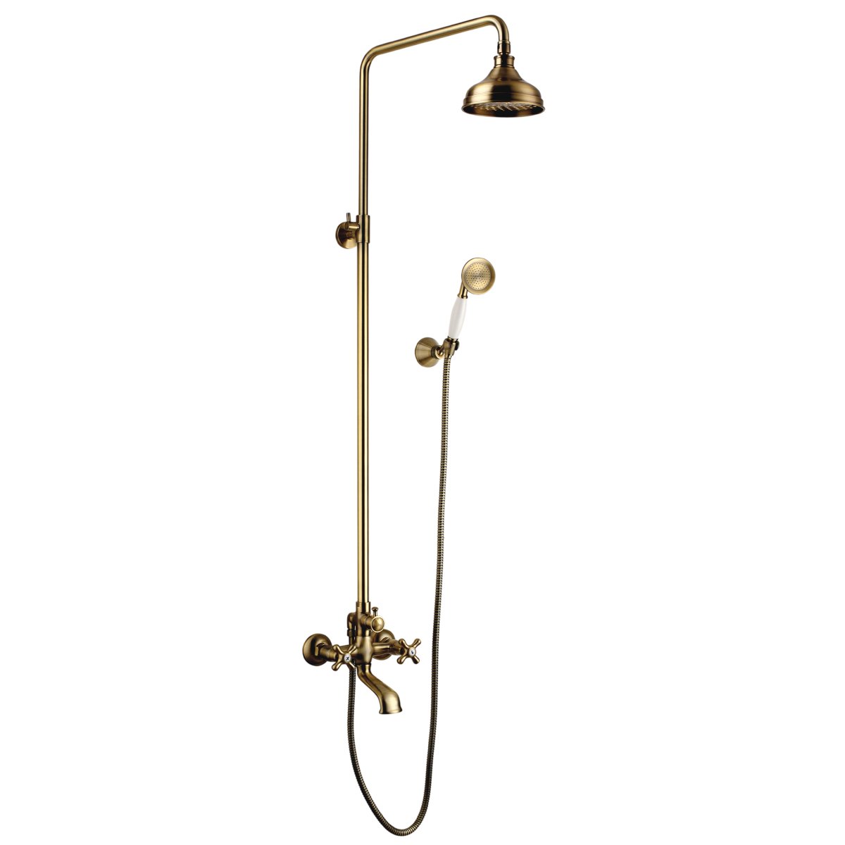 Vintage Смеситель для ванны-душа, пов.излив 156мм верх.лейка'Троп.дождь', р/ДВ, бронза, LM, LM2862B