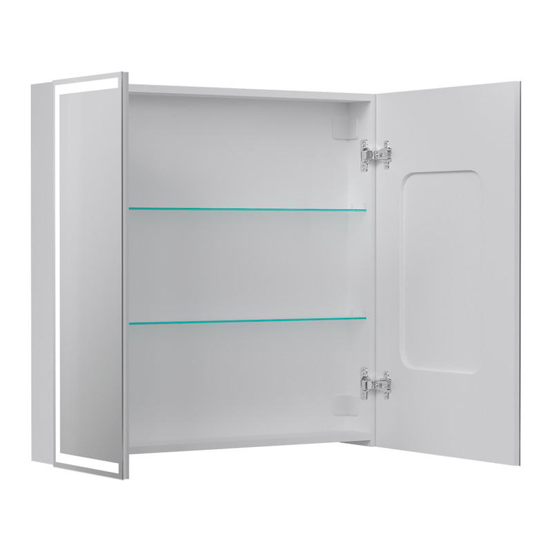 Зеркальный шкаф EQUIL Corner LED 80 с часами белый