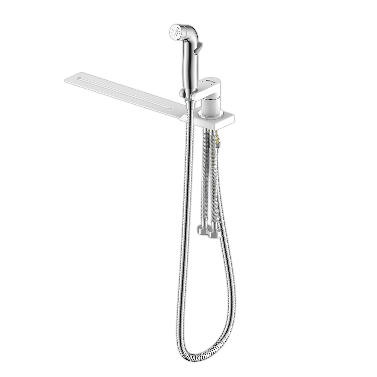 Solo Смеситель для биде, гигиен.душ держ.на унитаз, р/ОД, хром/белый, LM, LM7170CW