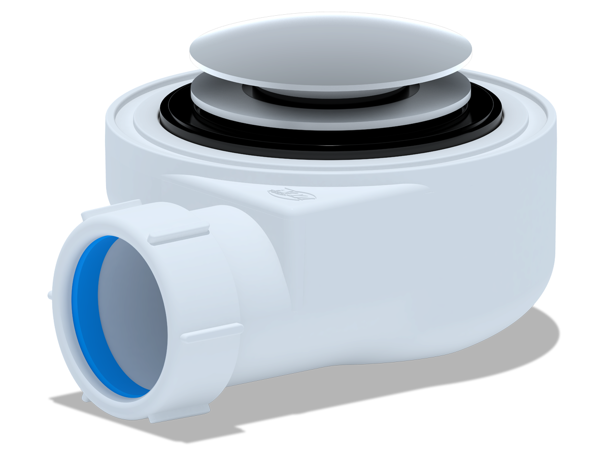 Сифон для душевого поддона 1 1/2*50 h=55mm, хром, клик-клак грибок, ANI PLAST