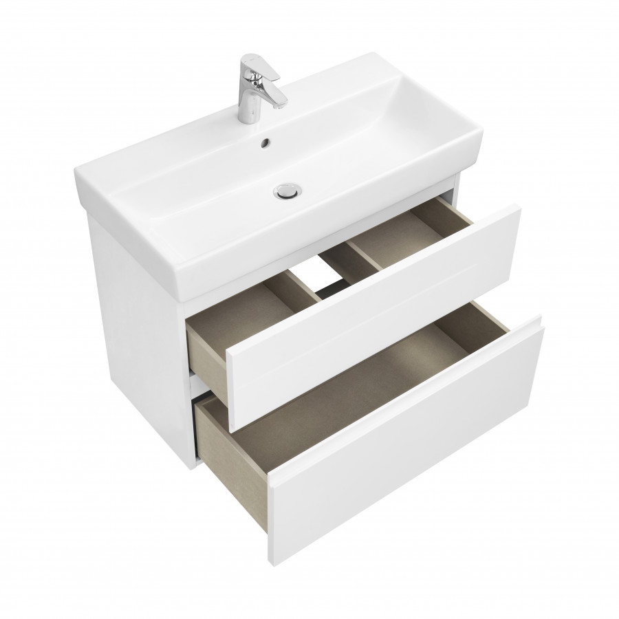 OLETA Тумба под раковину Oleta 80, 2 ящ., белый глянец