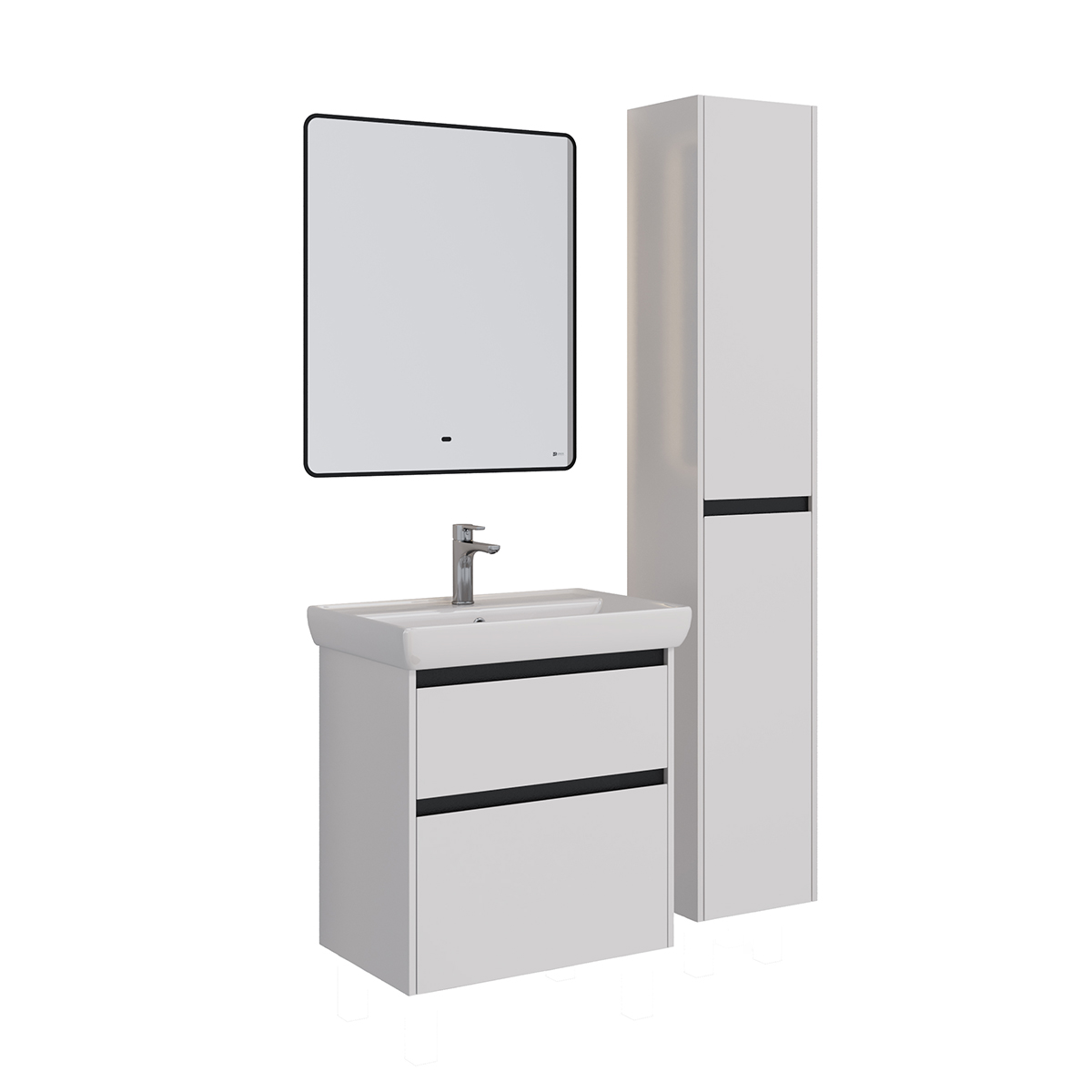 Зеркало Lemark MIOBLACK 70х80 см с интерьерной подсветкой, с подогревом