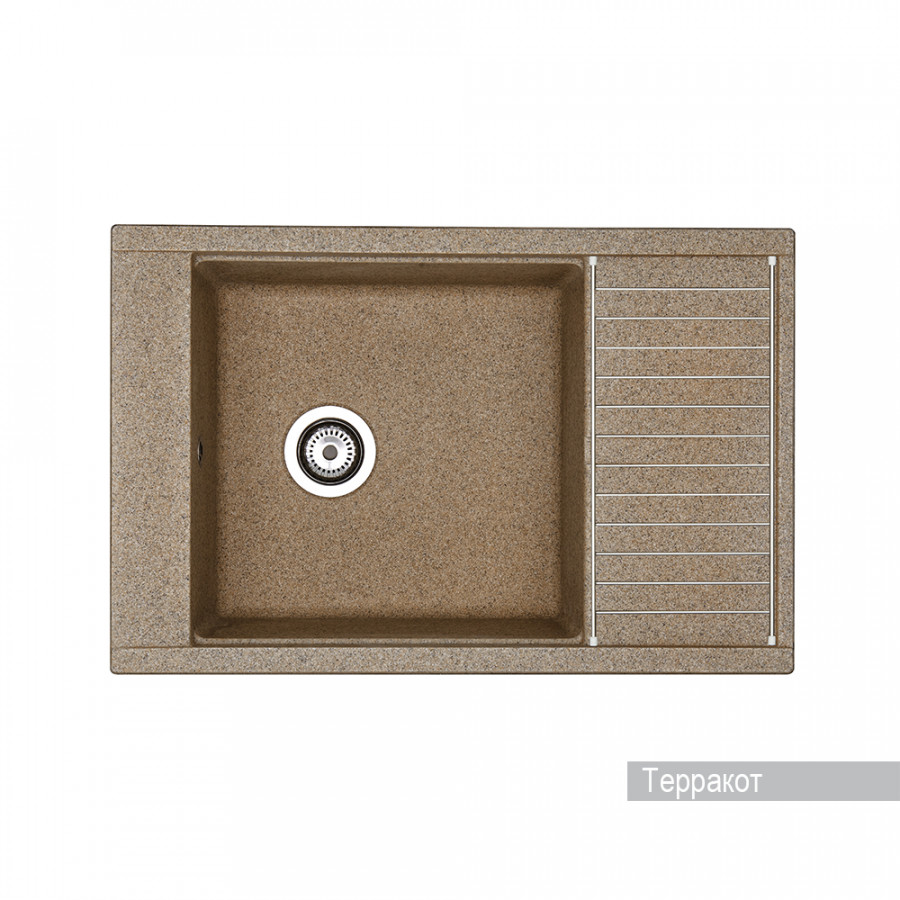Мойка для кухни Делия 78 787x516x218 мм, прямоуг. с крылом, терракот