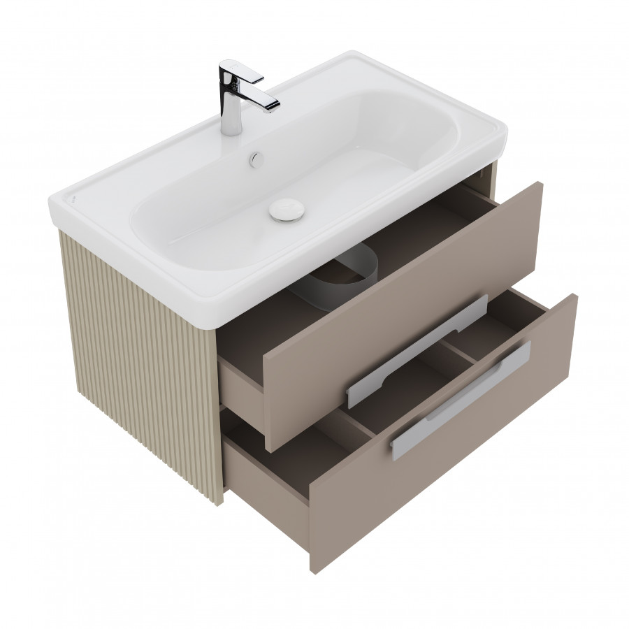 Тумба АР-ДЕКО 85, 2 ящ., кашемир (под раковину НЕО КЛАССИК 85)