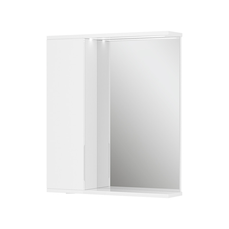 Зеркало-шкаф Lake 60, с LED подсветкой, левый, белый, VOLNA