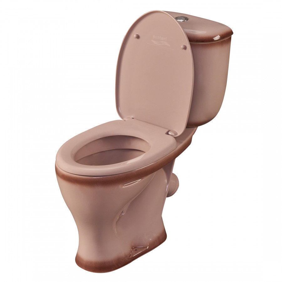 Унитаз-компакт "Воротынский" косой выпуск, с кнопочной арматурой и сиденьем, бежевый  SANTERI