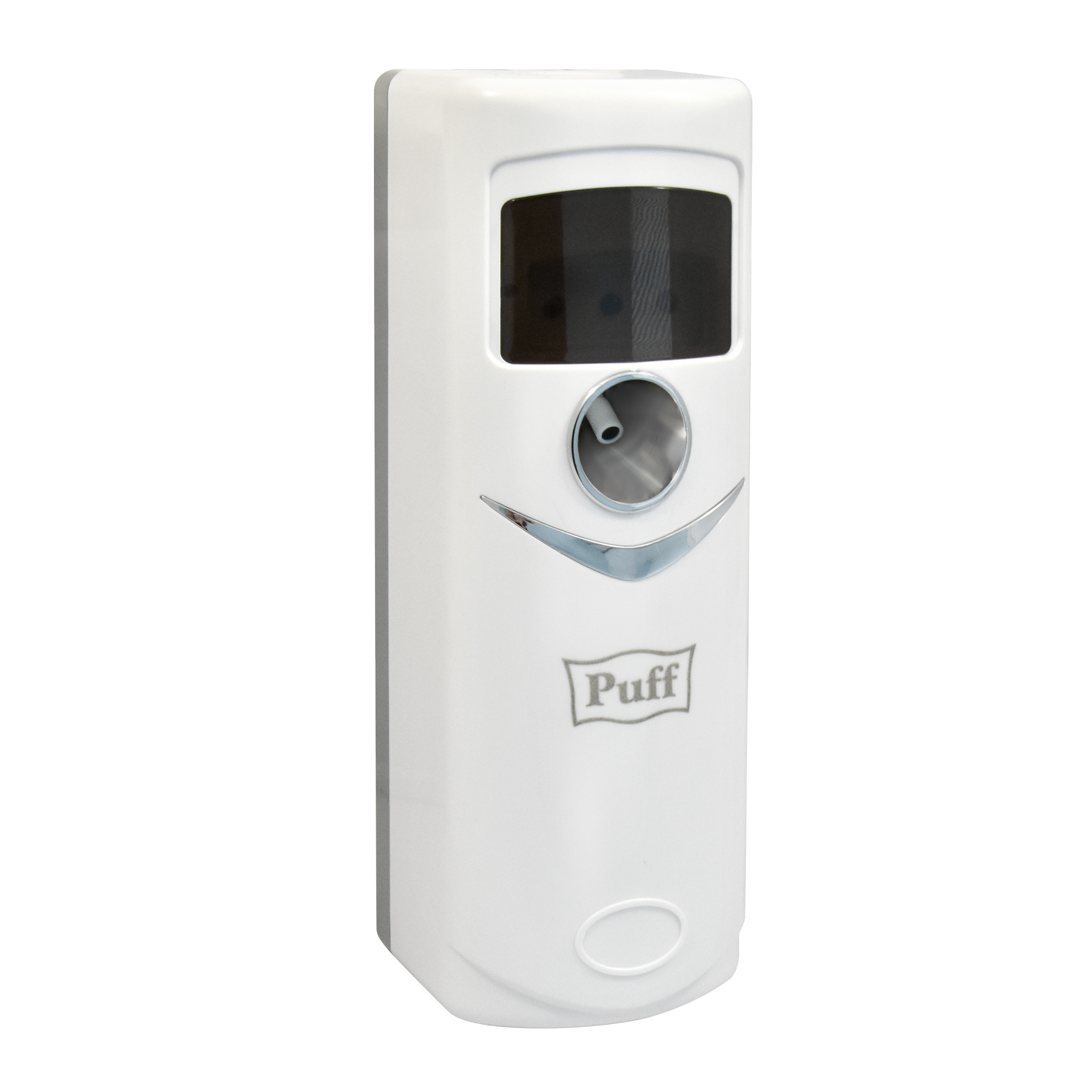 Освежитель воздуха автоматический puff-6115, белый, ударопрочный, EURO 320, 300 и 260 мл, 9х10х25 см