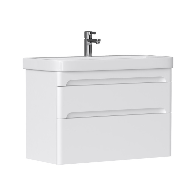Тумба EQUIL Nice 80 подвесная 2 ящ. белая (под раковину 9595-80)