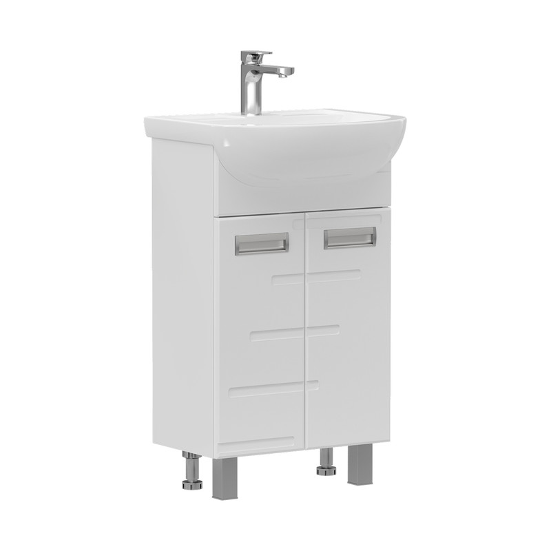 Тумба Joli 50, напольная, 2 дв., белая (под раковину Ладога 50), VOLNA