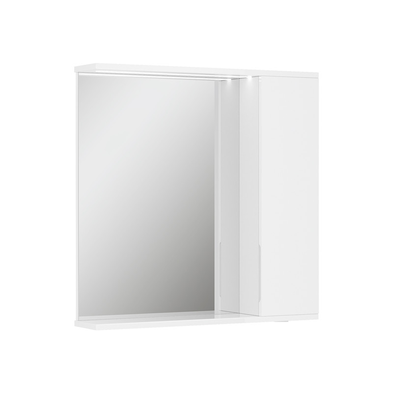Зеркало-шкаф Lake 70, с LED подсветкой, правый, белый, VOLNA