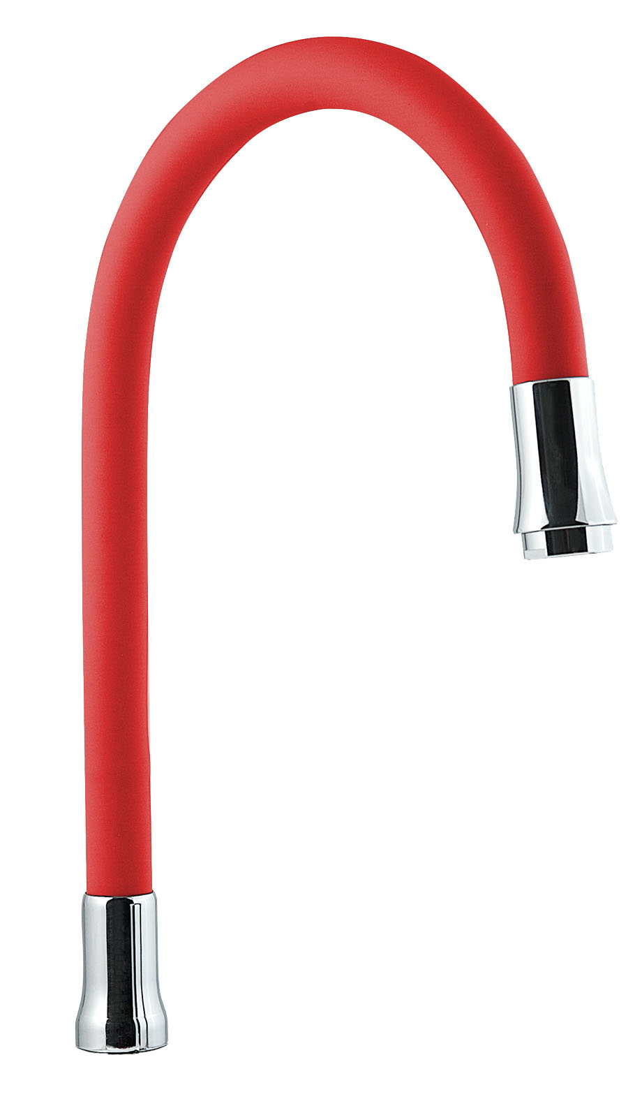 Излив гибкий из силикона,с аэратором, цвет красный., СЛАВЕН, 114