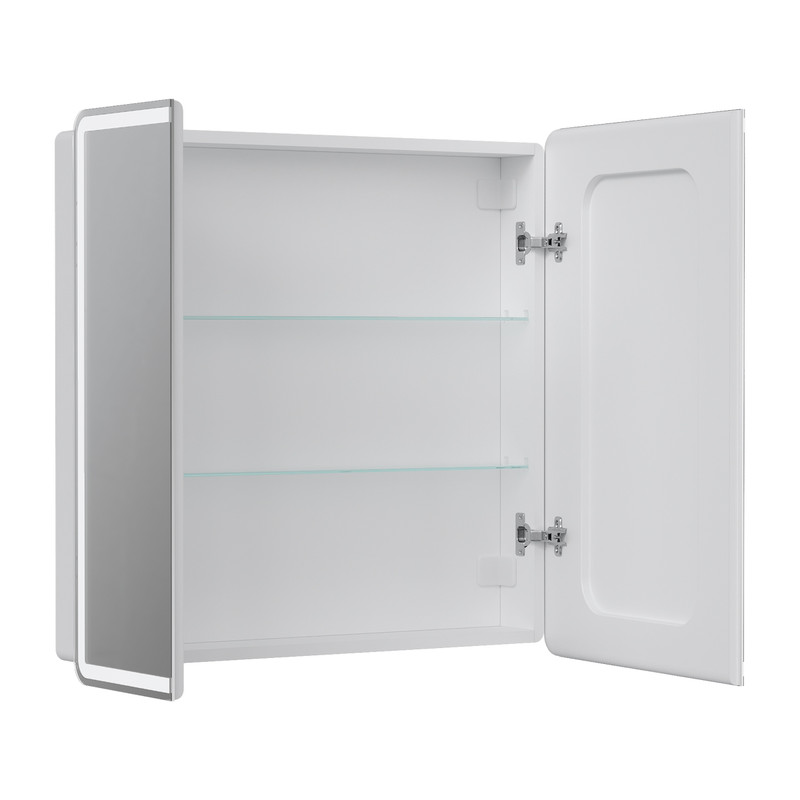 Зеркальный шкаф EQUIL Nice LED 80 с часами белый