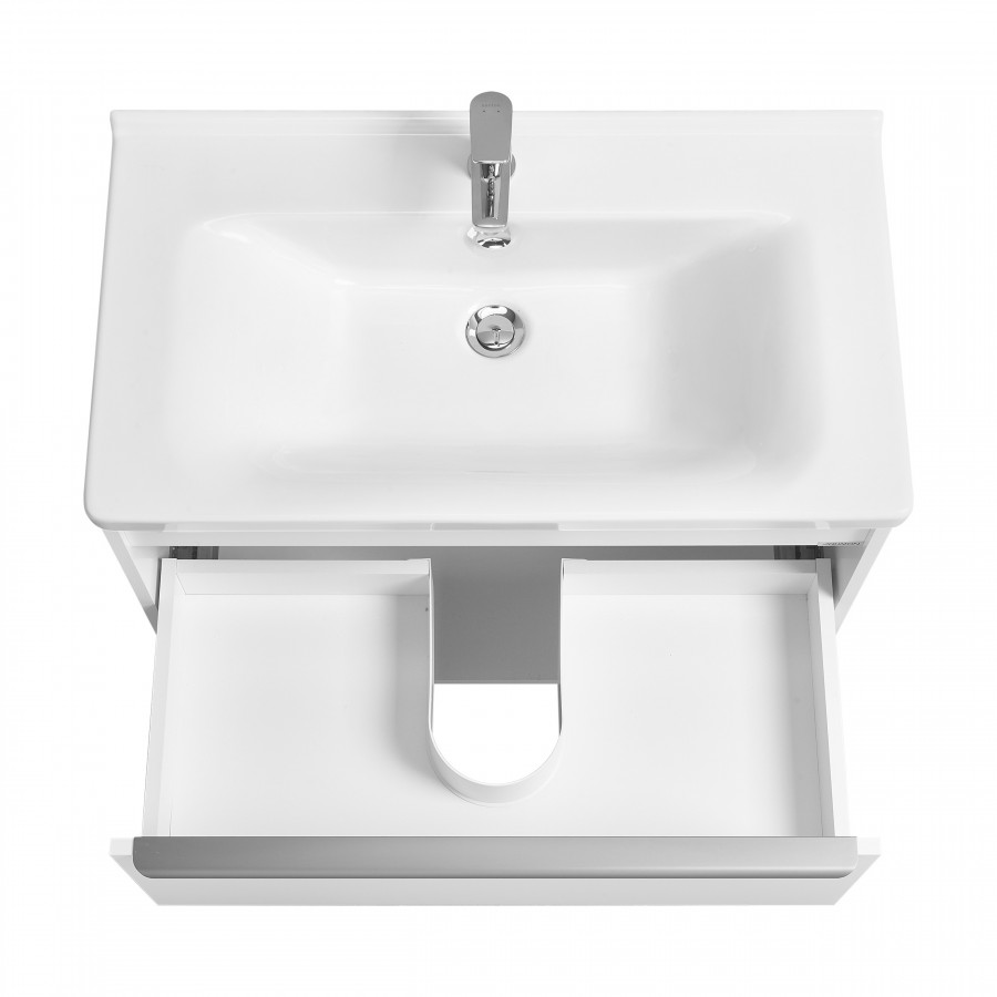 Тумба-умывальник ХОУП 80, 1 ящ., подвесная, белый матовый (под раковину МИРАНДА 80)