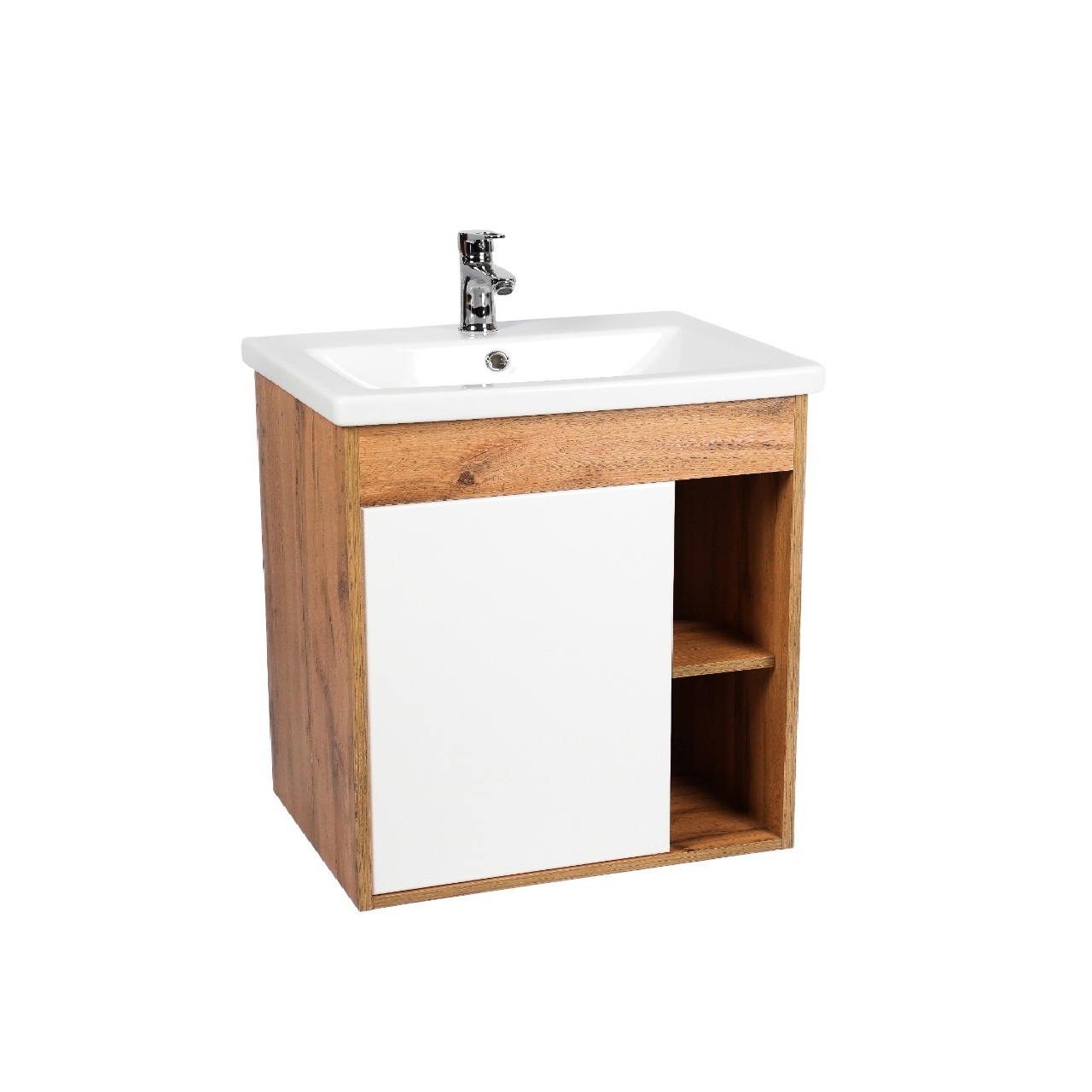Тумба под раковину VIANT БОСТОН 70 подвесная дуб вотан/белый (VBOS70CO-T1STP)