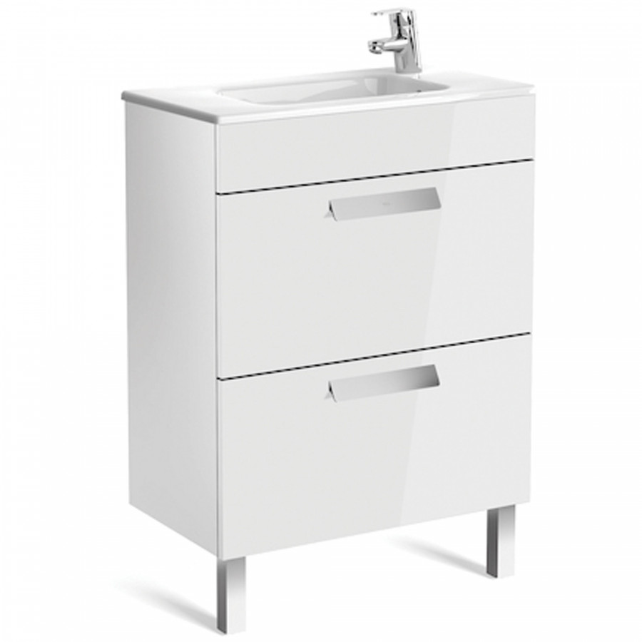 DEBBA Тумба под раковину DEBBA 60, 2 ящика, белый, ROCA