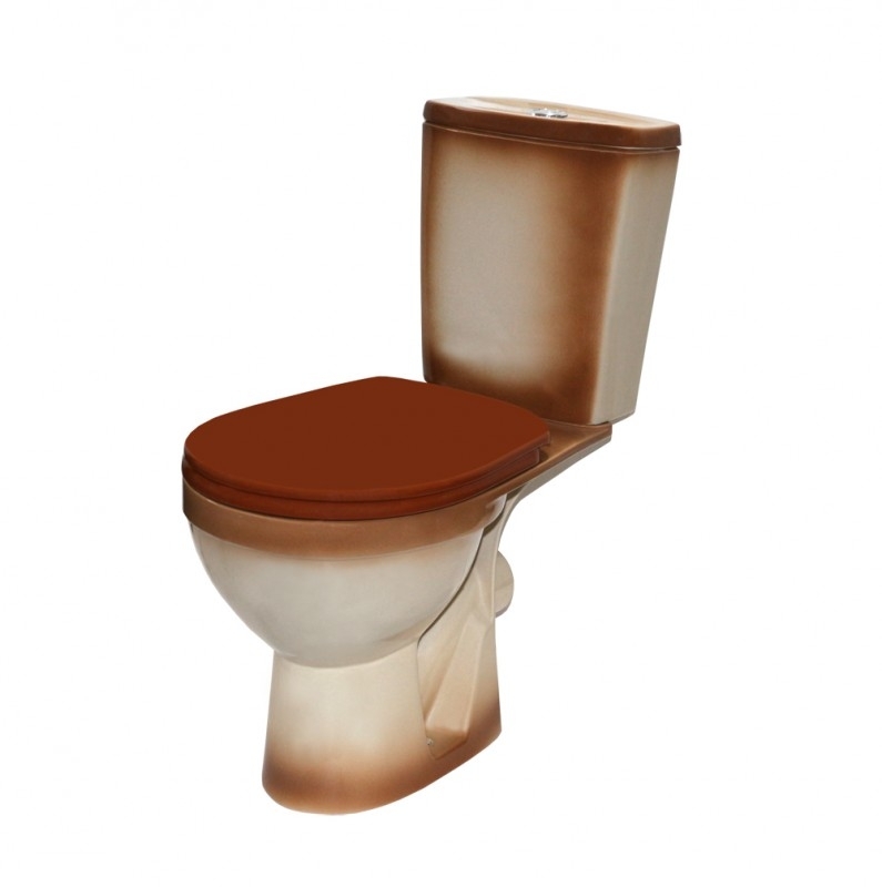 РИО Унитаз-компакт, горизонт. вып., 2х- реж., арм. "Уклад".сид.полипр. декор. коричневый ROSA