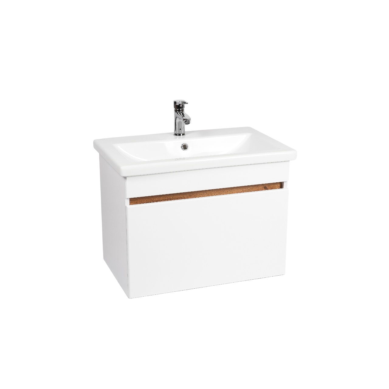 Тумба под раковину VIANT МАЛЬТА 60 подвесная белый/дуб вотан (VMAL60CO-T1YP)