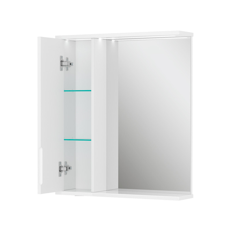 Зеркало-шкаф Lake 60, с LED подсветкой, левый, белый, VOLNA