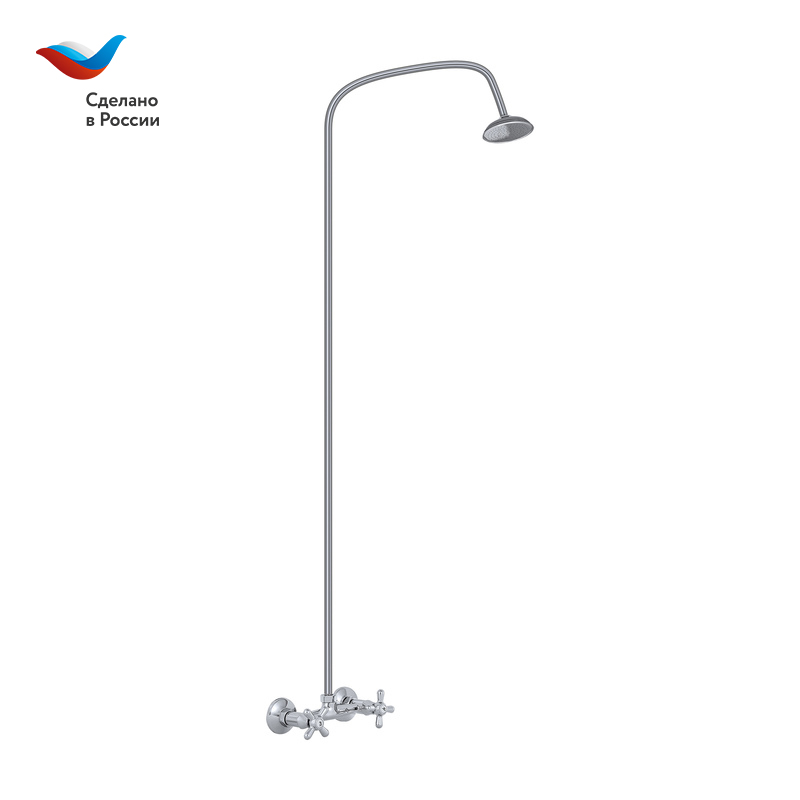 Смеситель для душа СЛАВЕН Прораб СЛ-ДВ-О42 с верхним душем хром